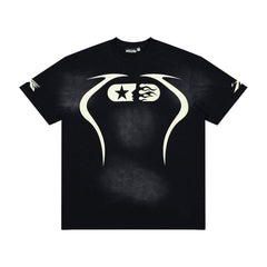 Hellstar Star Number Washed Oversized T-Shirt – Black