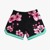 Cherry Blossoms Court Shorts - Black