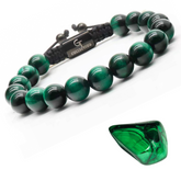 Men's GREEN TIGER EYE Beaded Bracelet