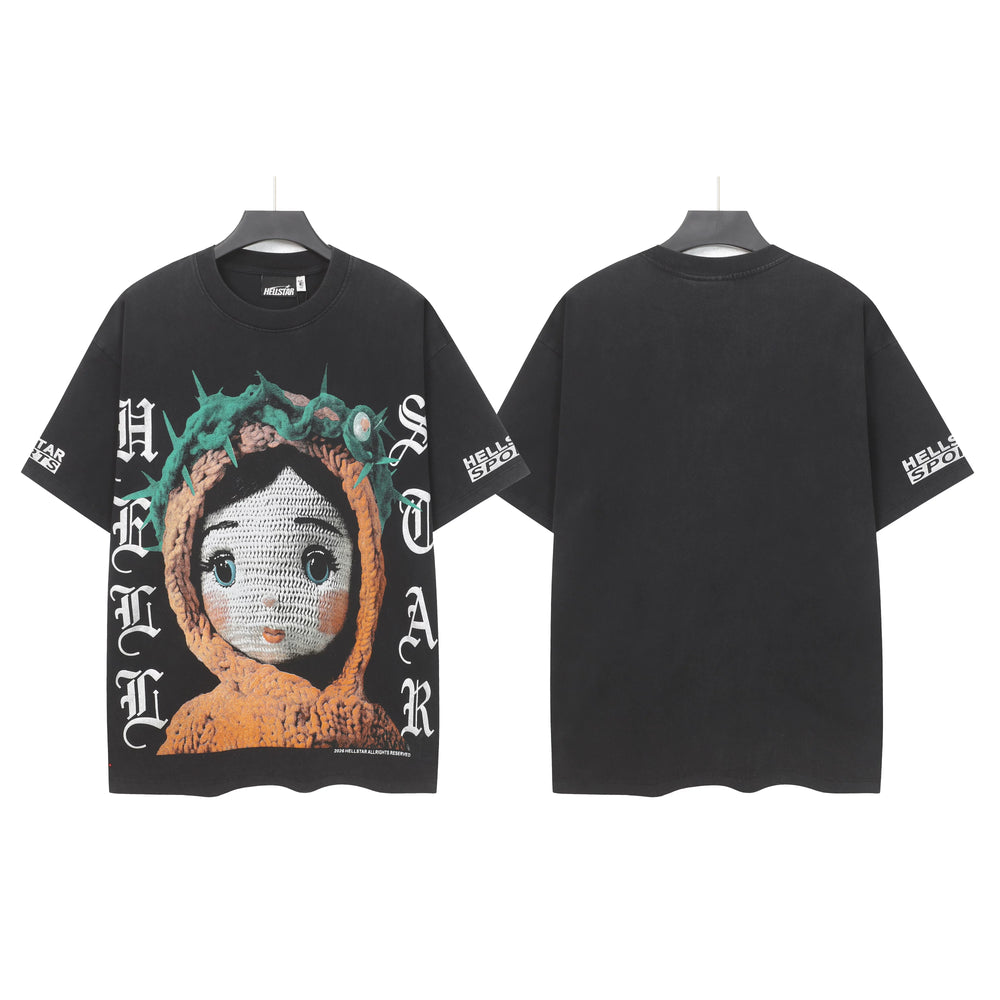 Hellstar Style Vintage Wash Graphic Oversized T-Shirt - Black Collection