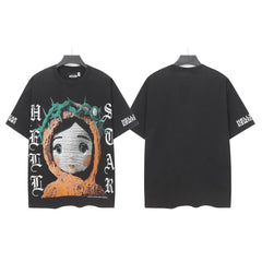Hellstar Style Vintage Wash Graphic Oversized T-Shirt - Black Collection