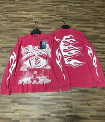 Hellstar All-Seeing Eye Graphic Long Sleeve Tee - Red