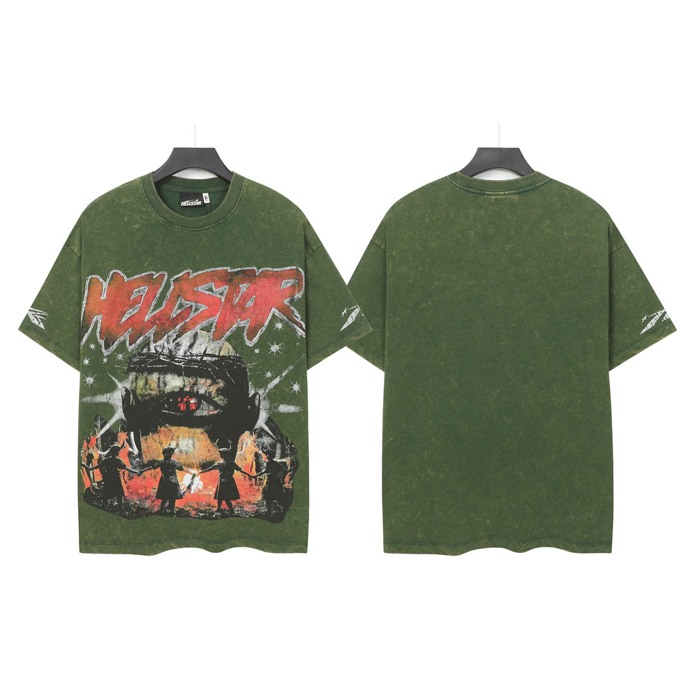 Hellstar Style Vintage Wash Graphic Oversized T-Shirt - Mixed Collection
