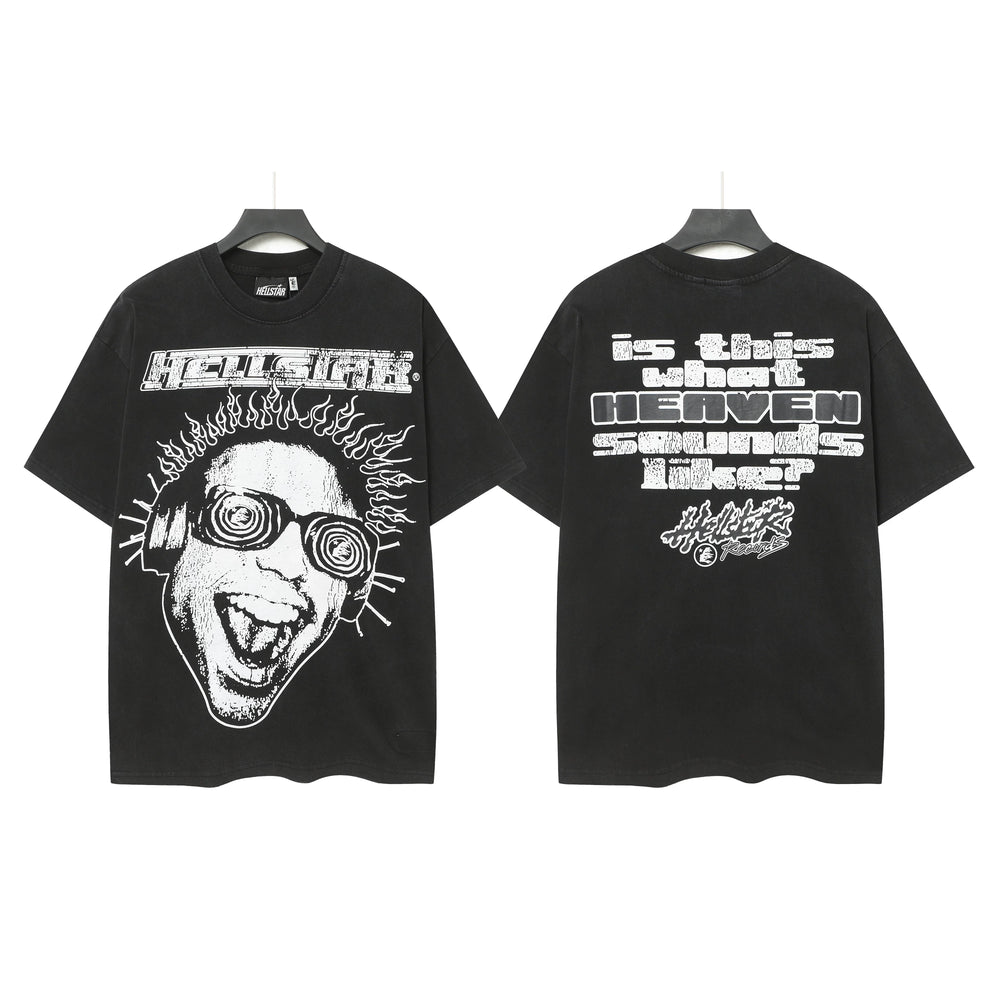 Hellstar Style Vintage Wash Graphic Oversized T-Shirt - Black Collection