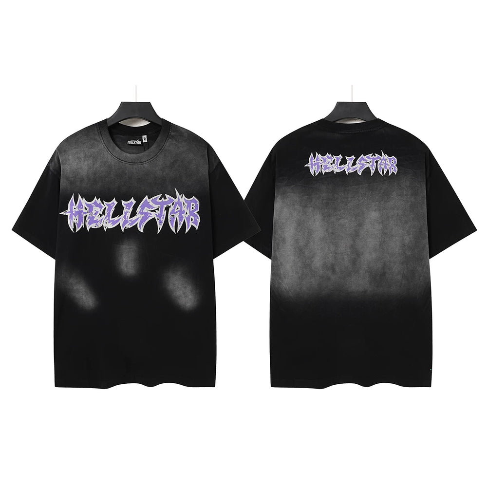Hellstar Style Vintage Wash Graphic Oversized T-Shirt - Black