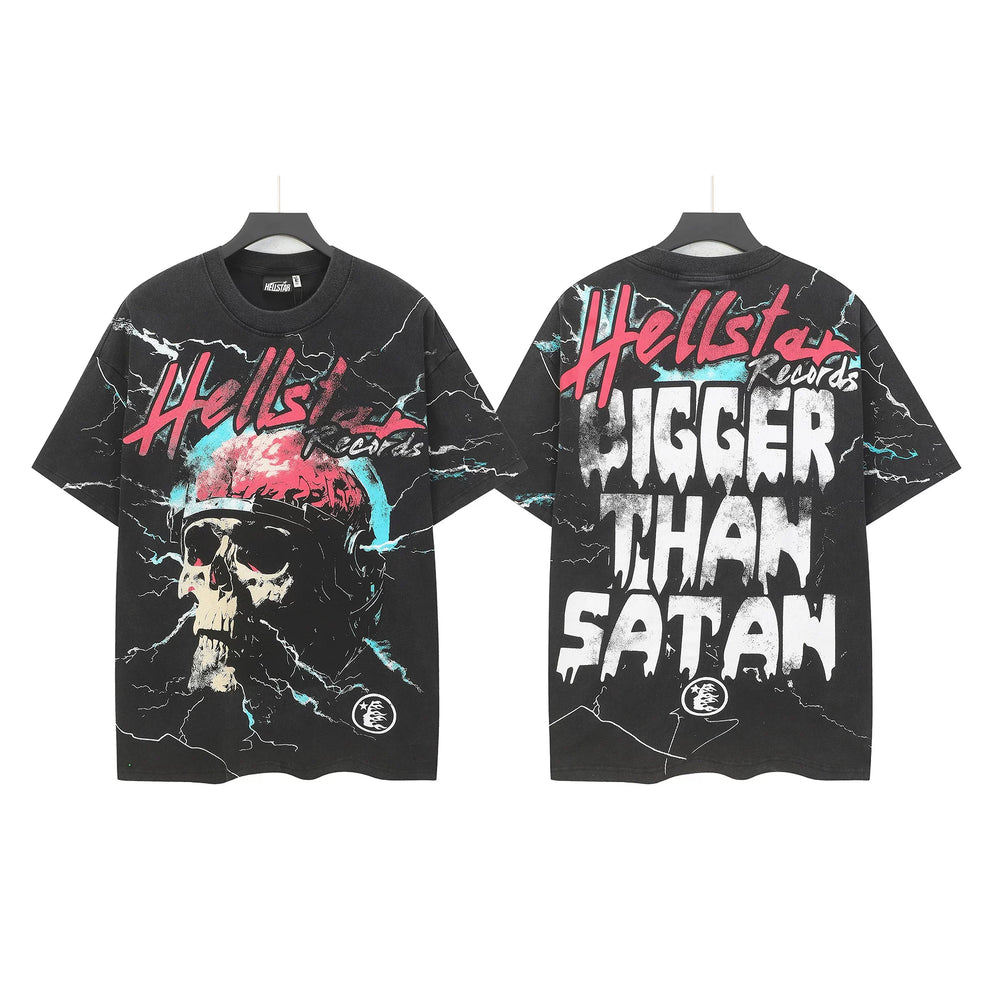 Hellstar Style Vintage Wash Graphic Oversized T-Shirt - Black Collection