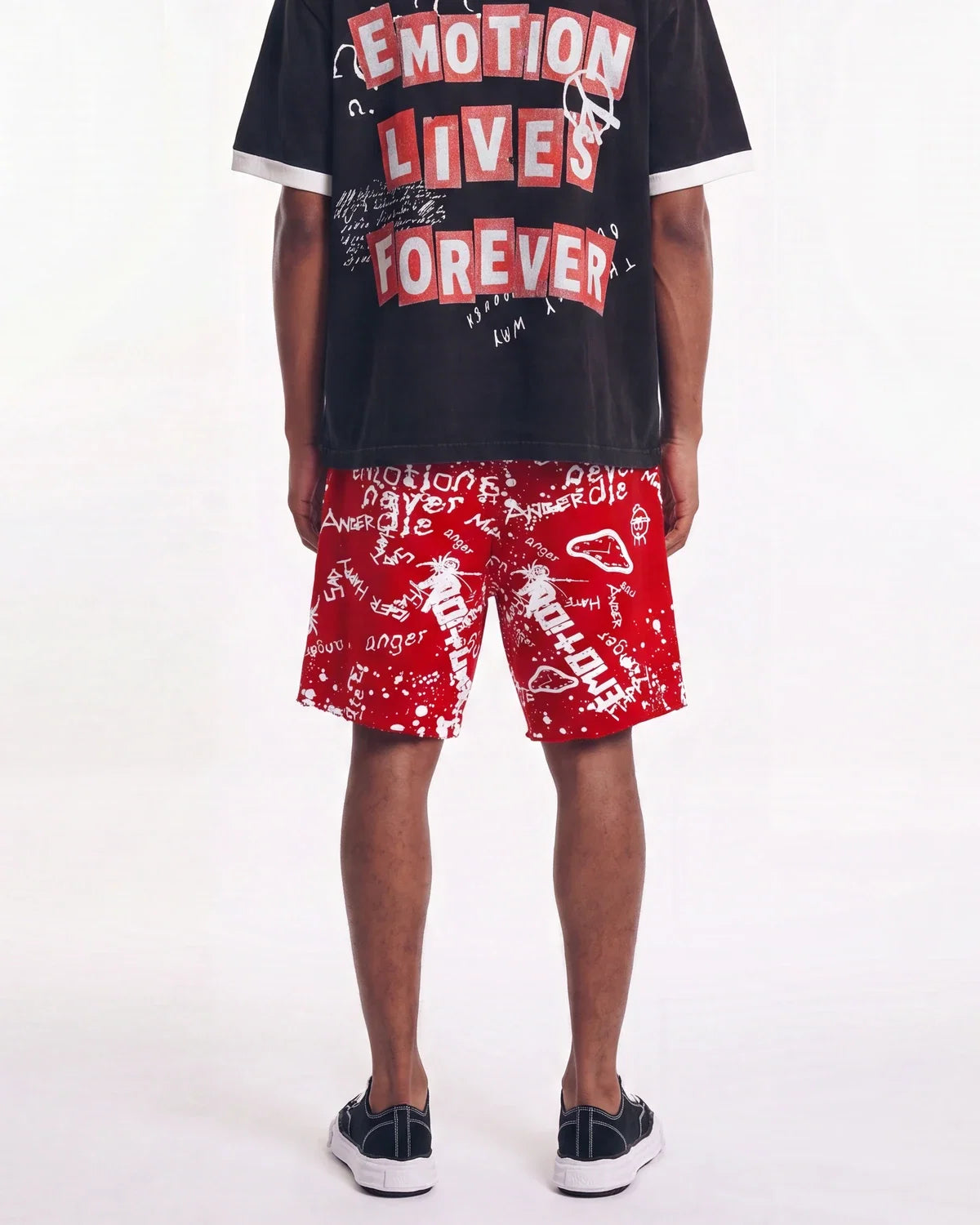 Mixed Emotions Graffiti Shorts Red