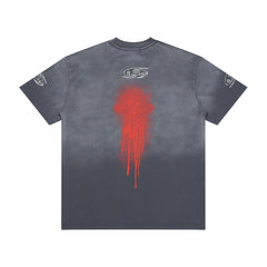 Hellstar Red Drip Gradient Vintage Washed Oversized T-Shirt