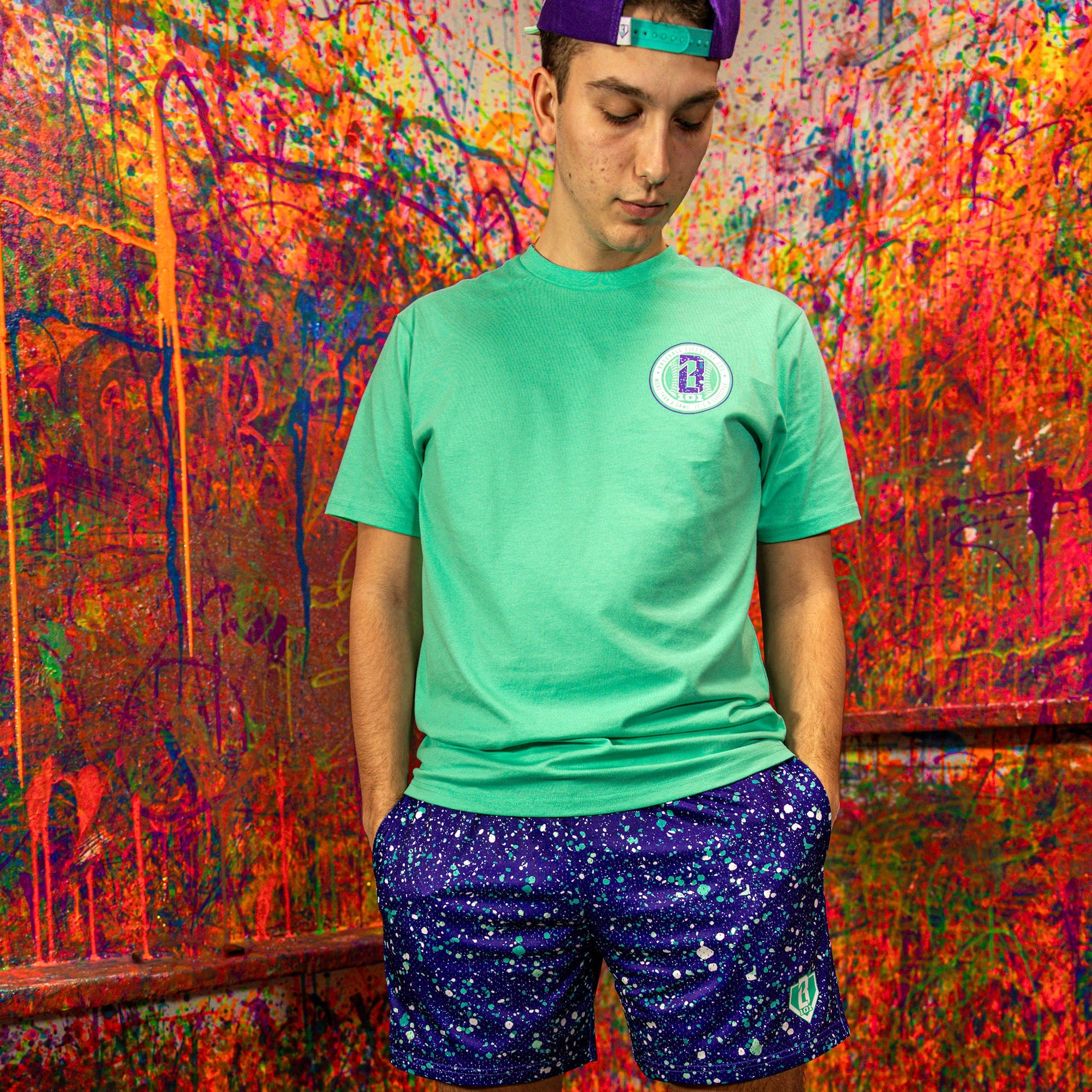 Splatter Shorts - Purple