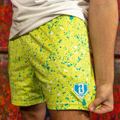 Splatter Shorts - Highlighter Yellow