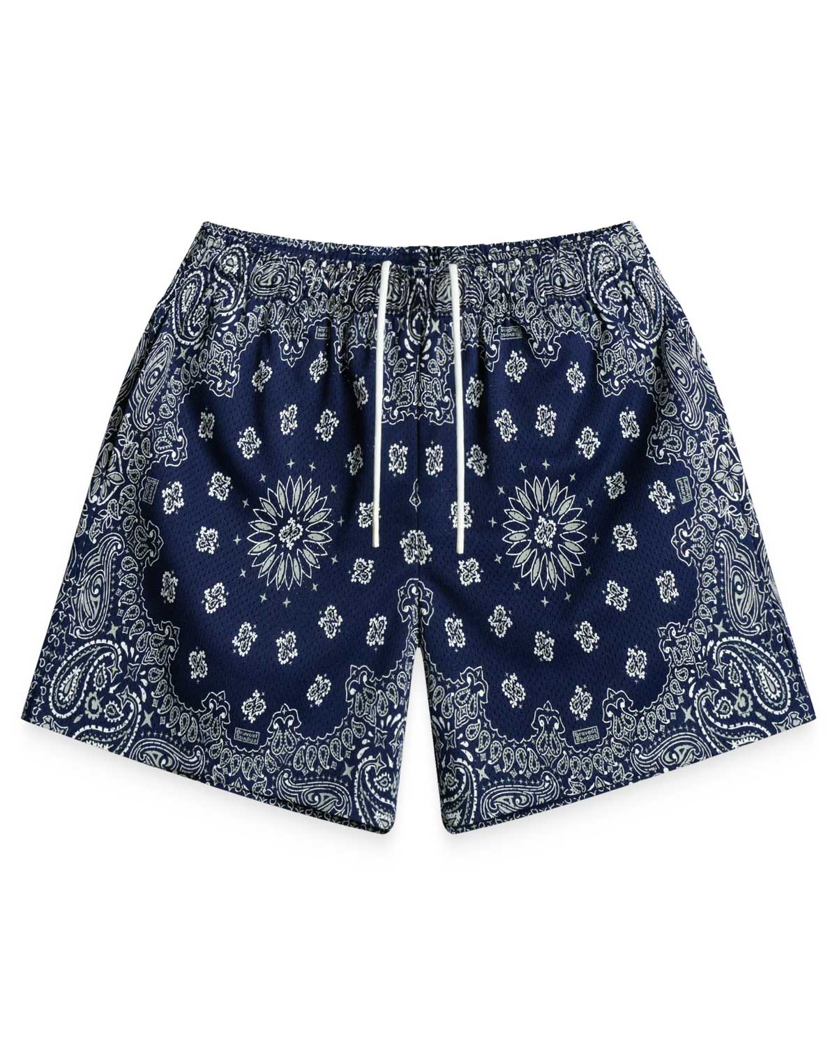 Bravest Studios Screen Printed Paisley Two Tone Shorts Navy