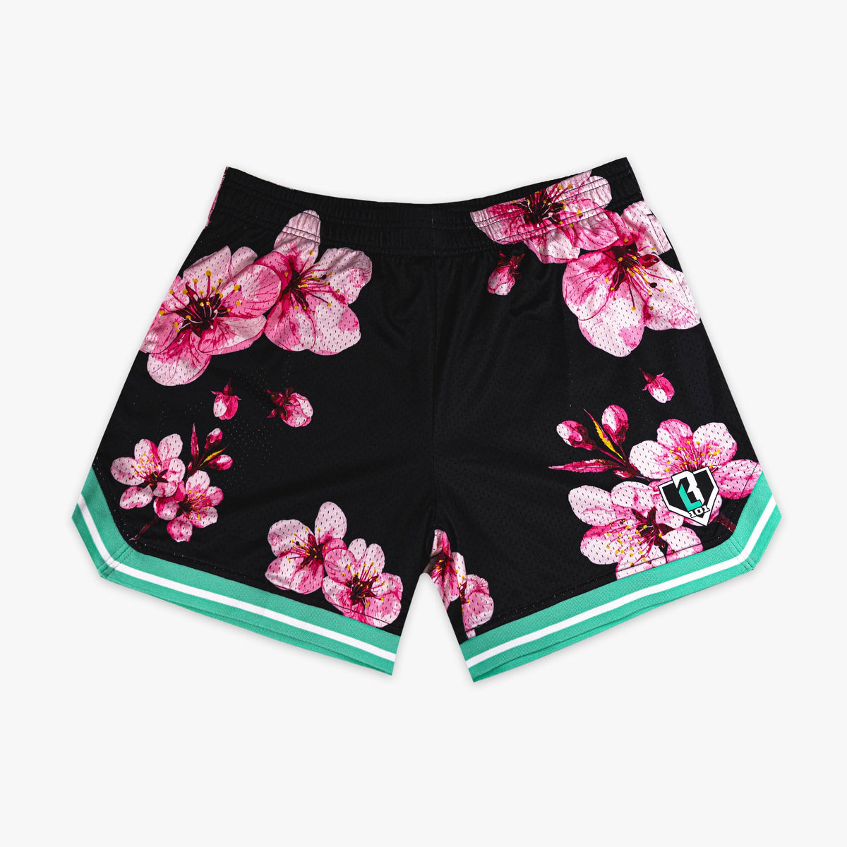 Cherry Blossoms Court Shorts - Black