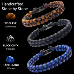 Double Bead Bracelet Set for Men – Confidence, Strength & Focus