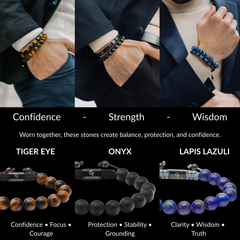 Single Bead Bracelet Set for Men – Confidence, Strength & Wisdom