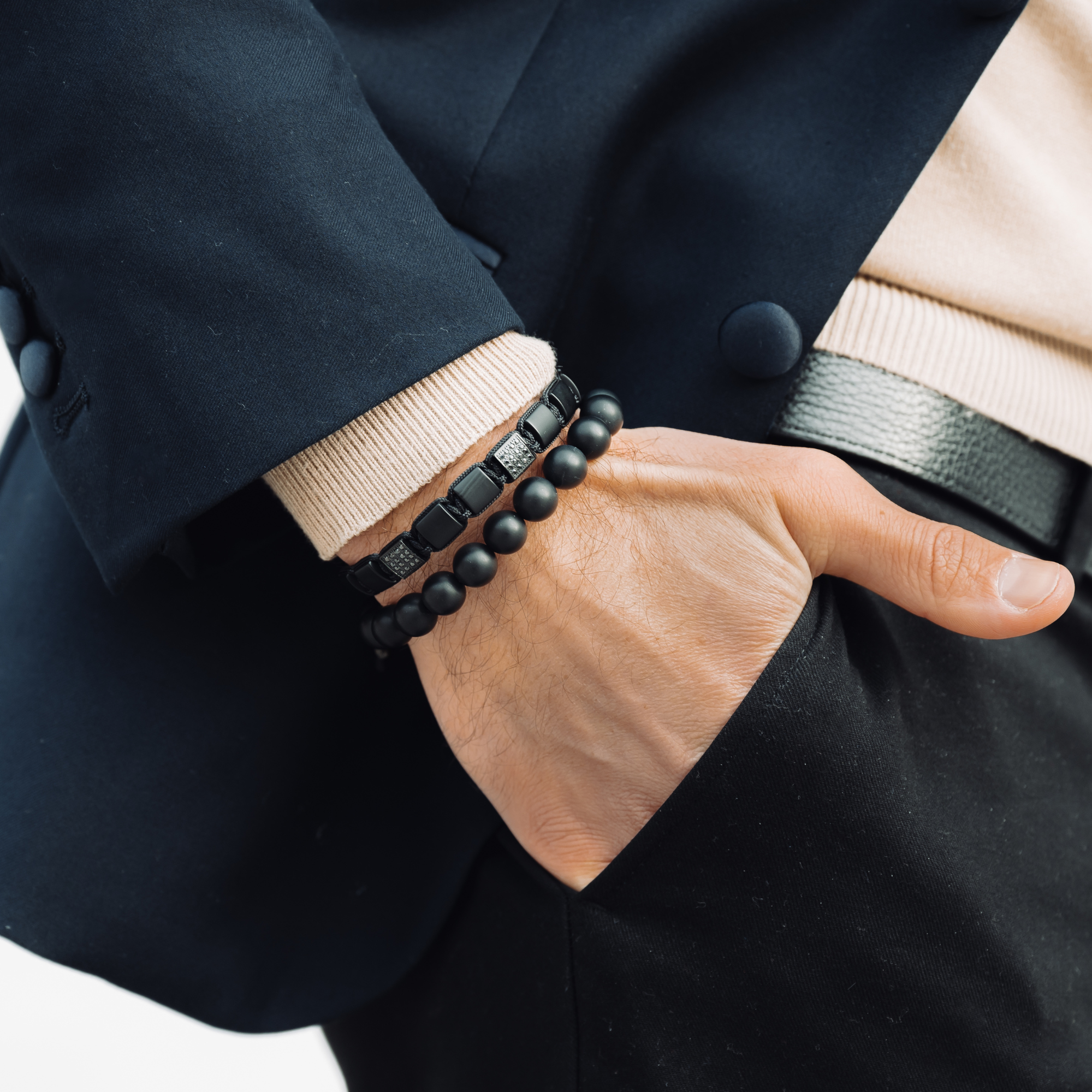 3 PIECE SET - BLACK ONYX Bracelets - The Strength Set
