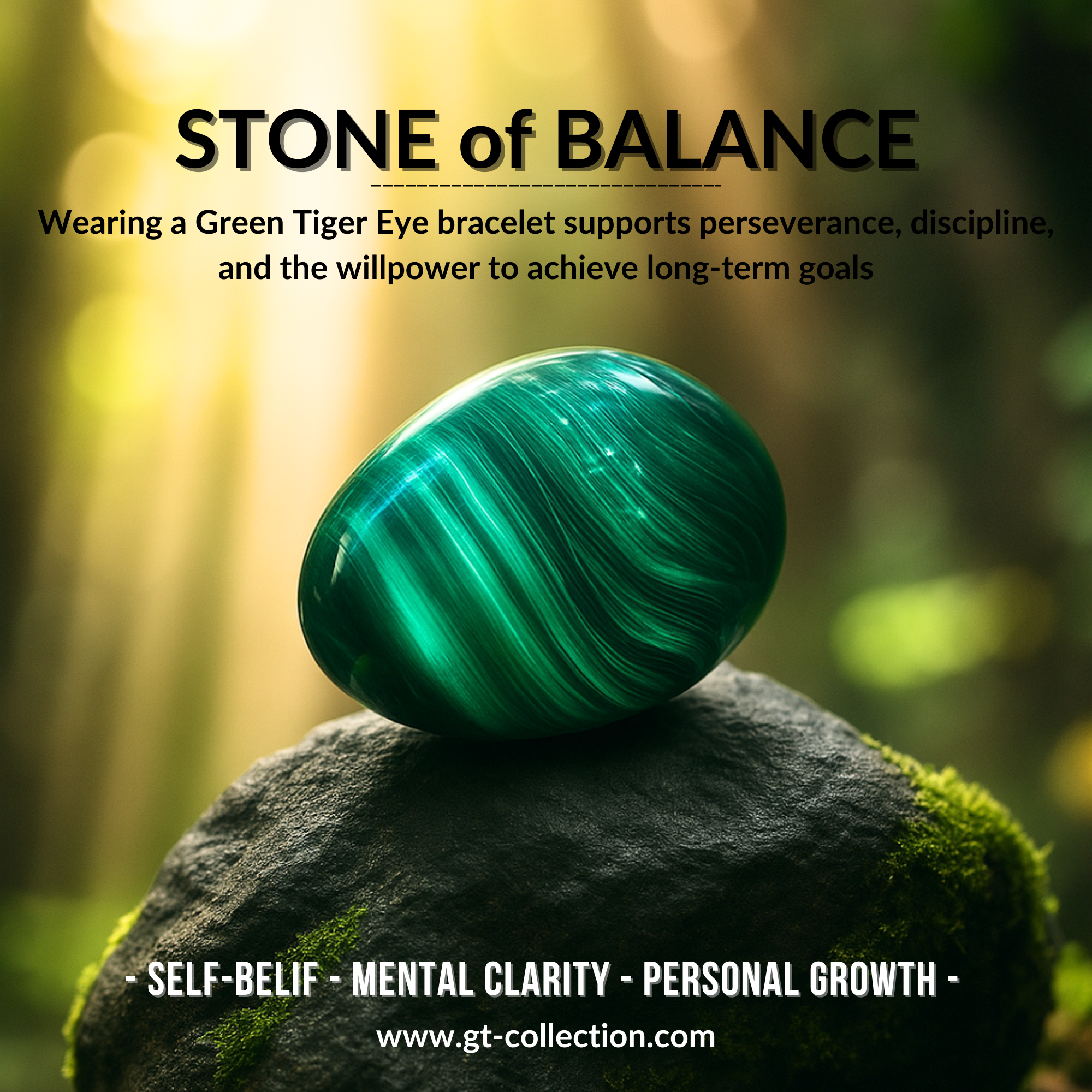 Men's GREEN TIGER EYE, BLACK ONYX Flat bead Bracelet