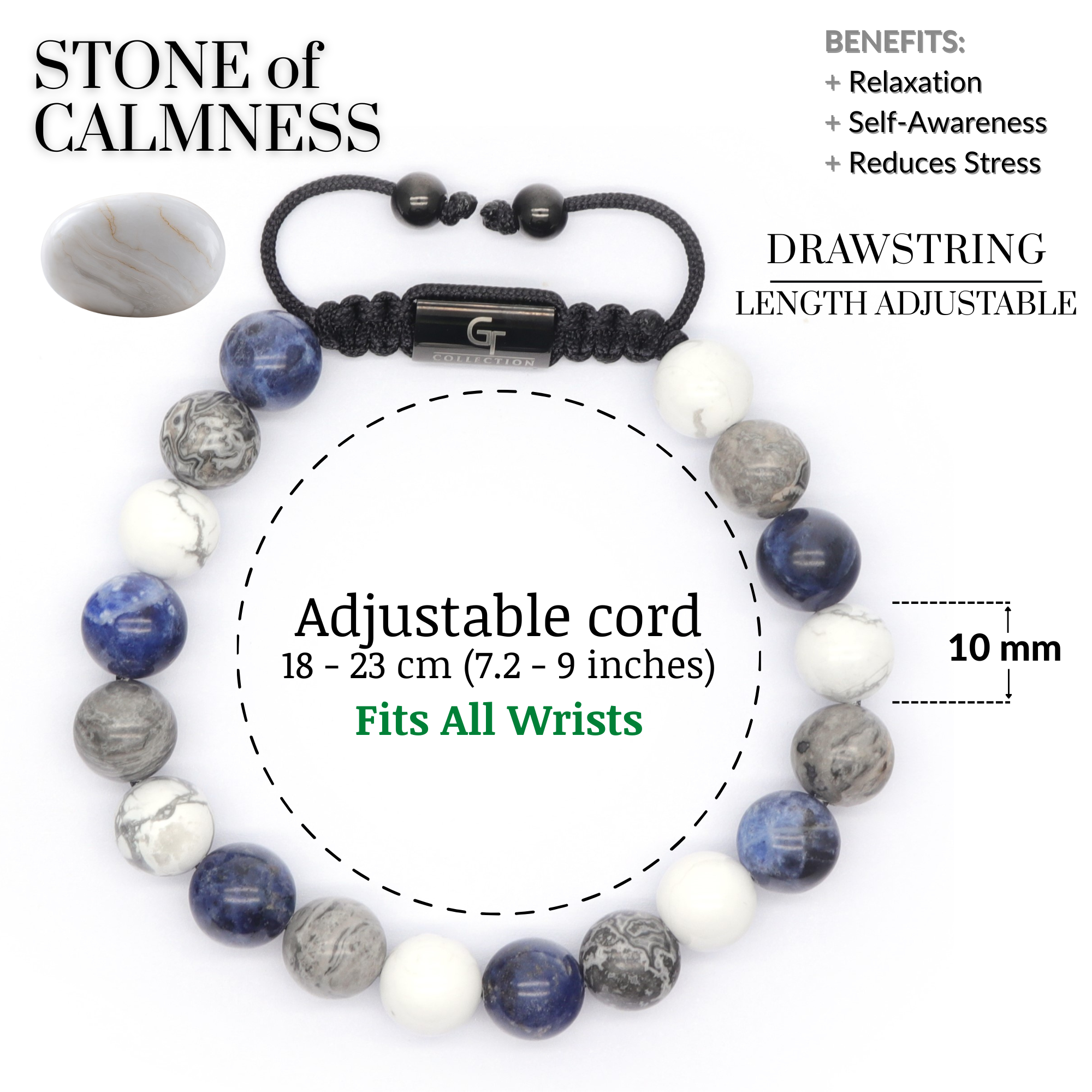 Men's Sodalite, Howlite, Jasper Beaded Bracelet