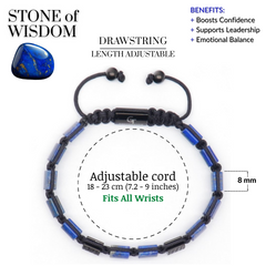 Men's LAPIS LAZULI Flat bead Bracelet