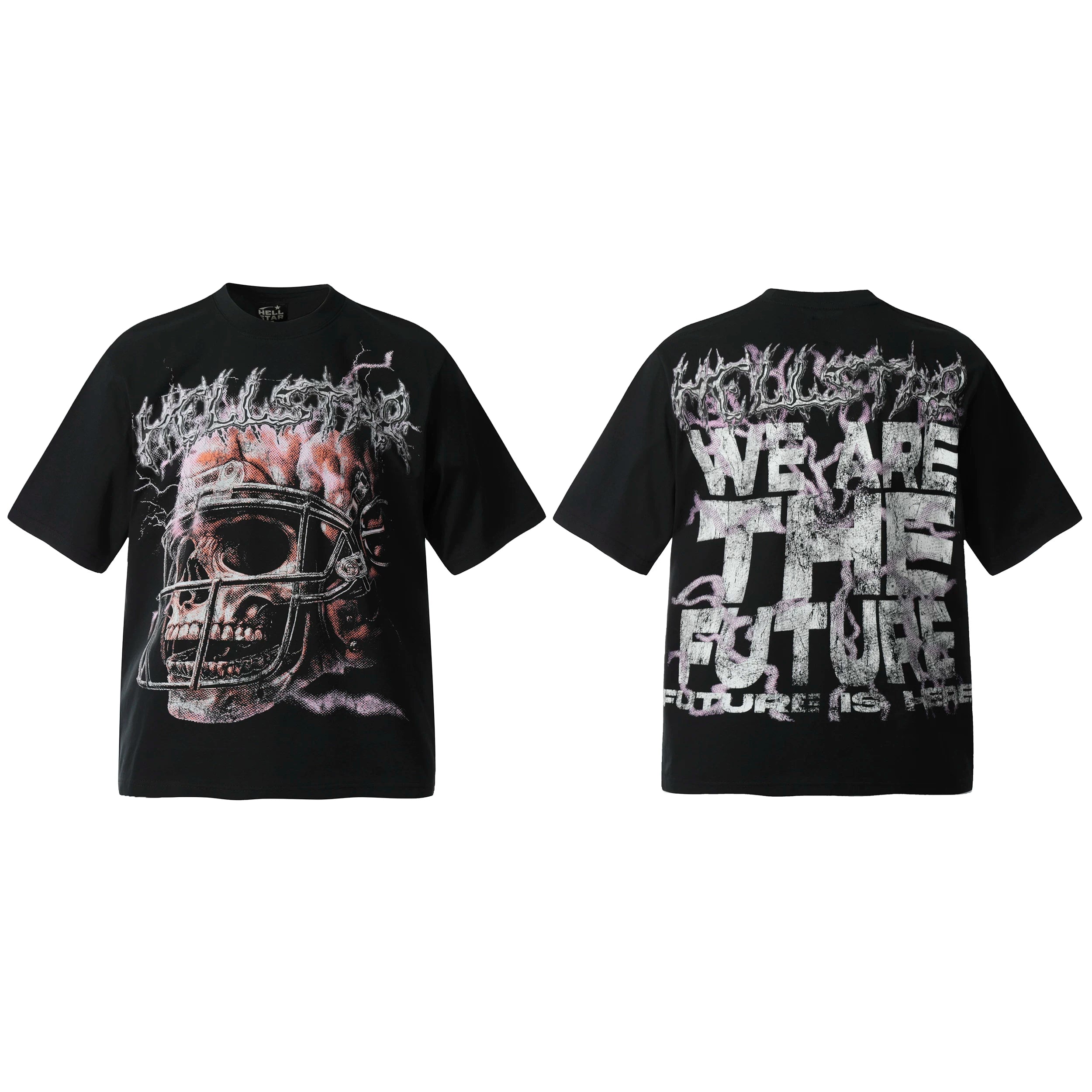Hellstar Style Vintage Wash Graphic Oversized T-Shirt - Black