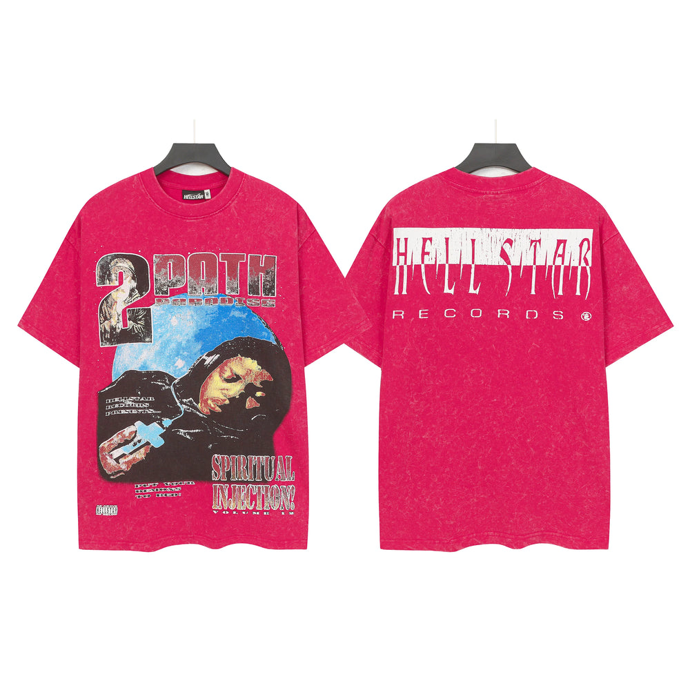 Hellstar Style Vintage Wash Graphic Oversized T-Shirt - Black