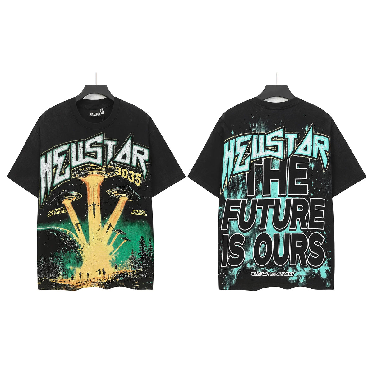 Hellstar Style Vintage Wash Graphic Oversized T-Shirt - Black Collection
