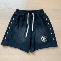 Foreign Trade American Trend Hell Star Retro Printed Ins Same Style Summer High Street Casual Trendy Washed Sports Shorts (4)