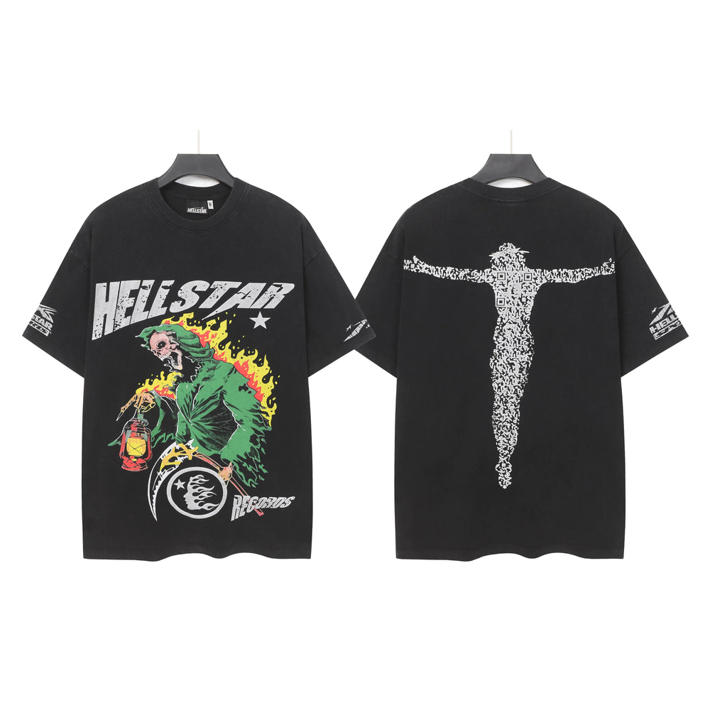 Hellstar Style Vintage Wash Graphic Oversized T-Shirt - Mixed Collection