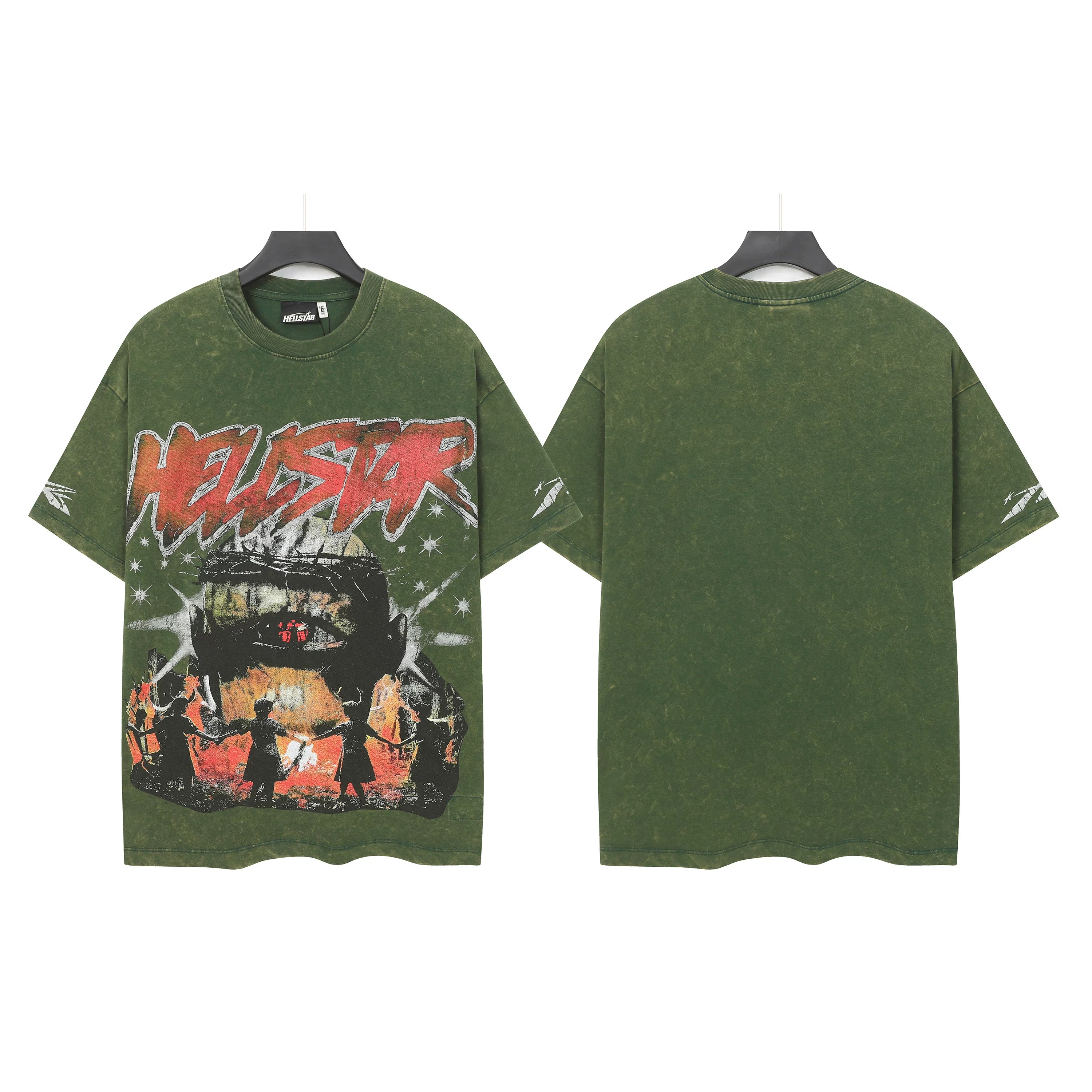 Hellstar Style Vintage Wash Graphic Oversized T-Shirt - Mixed Collection