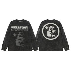 Hellstar Sports Vintage Wash Long Sleeve Tee - Washed Black