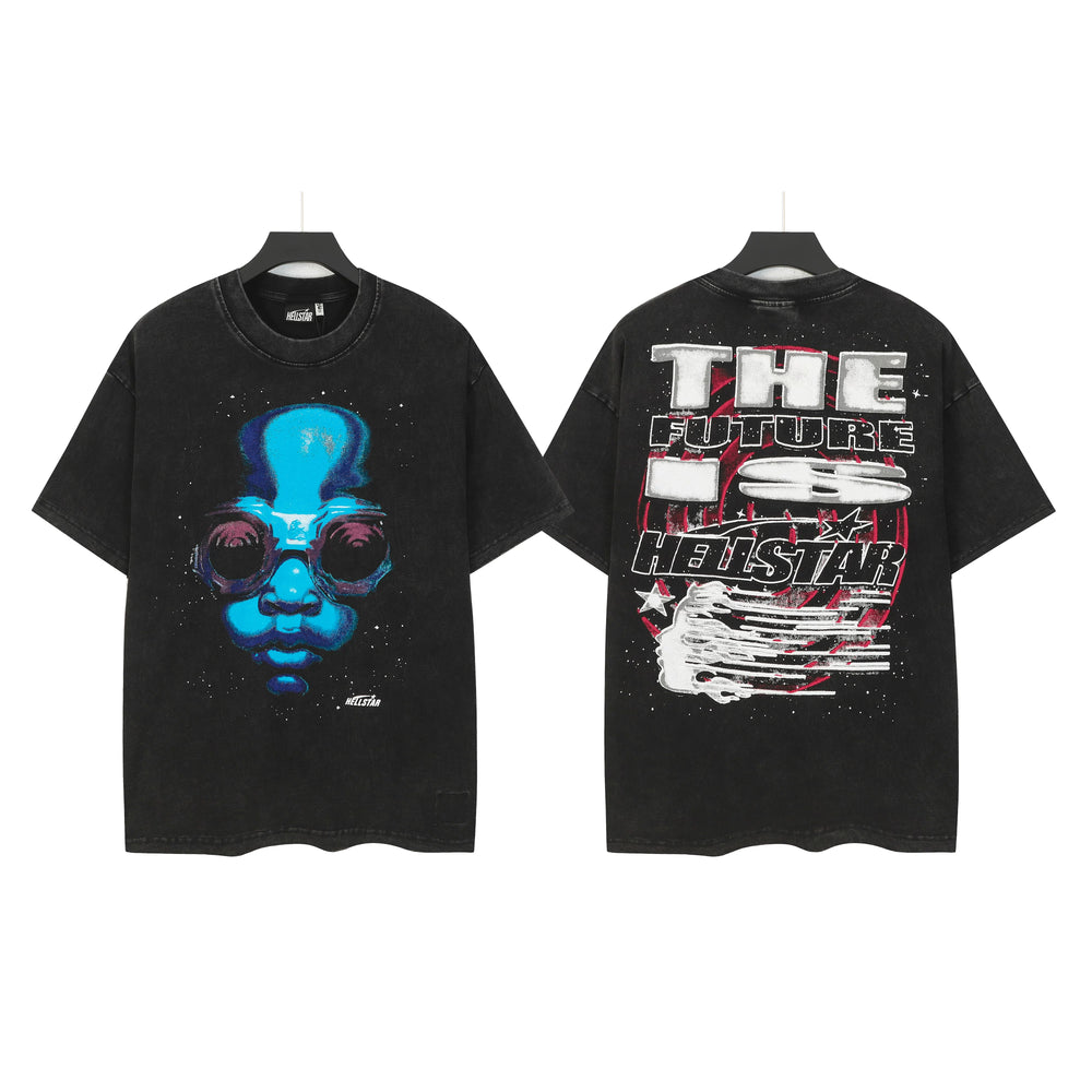 Hellstar Style Vintage Wash Graphic Oversized T-Shirt - Black Collection