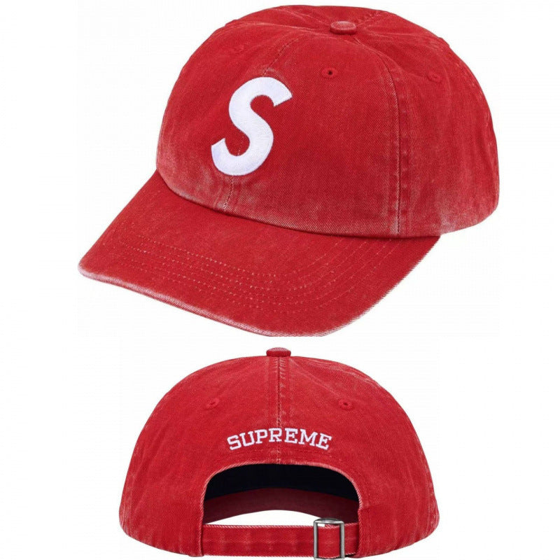Supreme Red S Logo 6-Panel Dad Hat