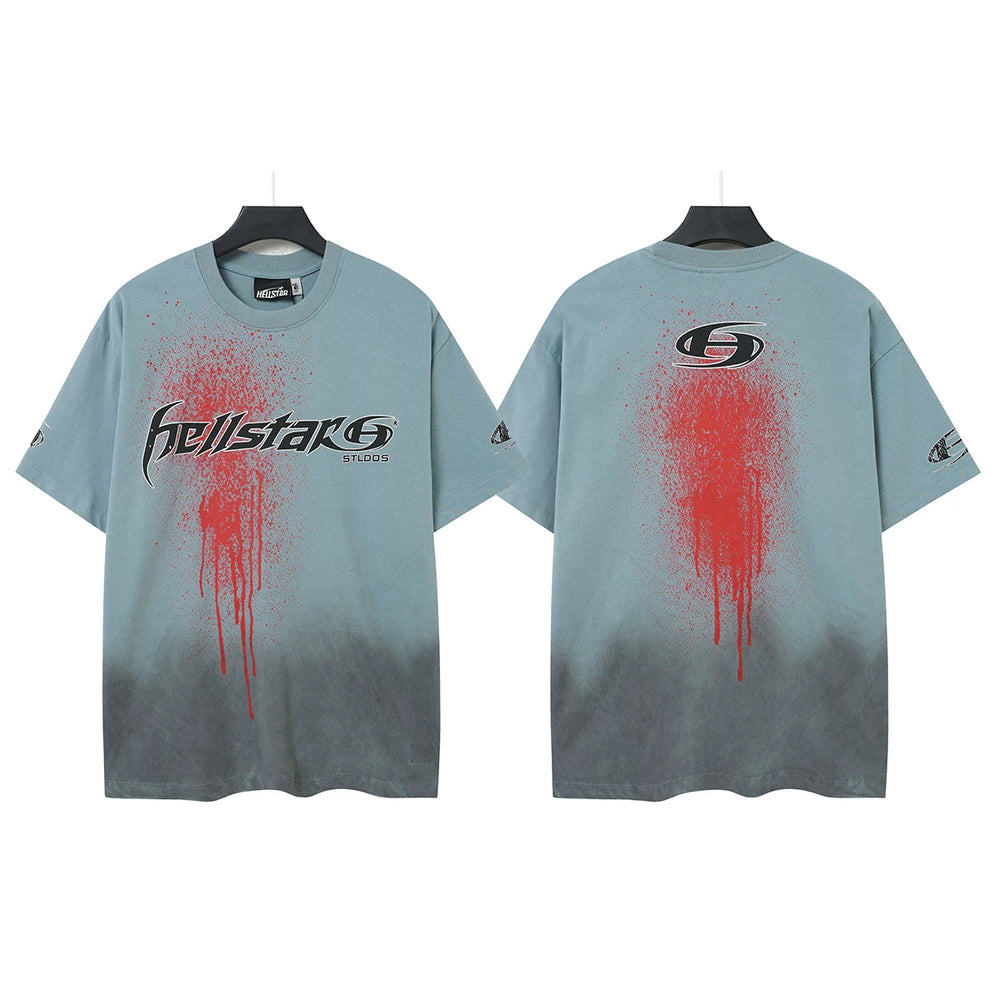 Hellstar Style Vintage Wash Graphic Oversized T-Shirt - Black