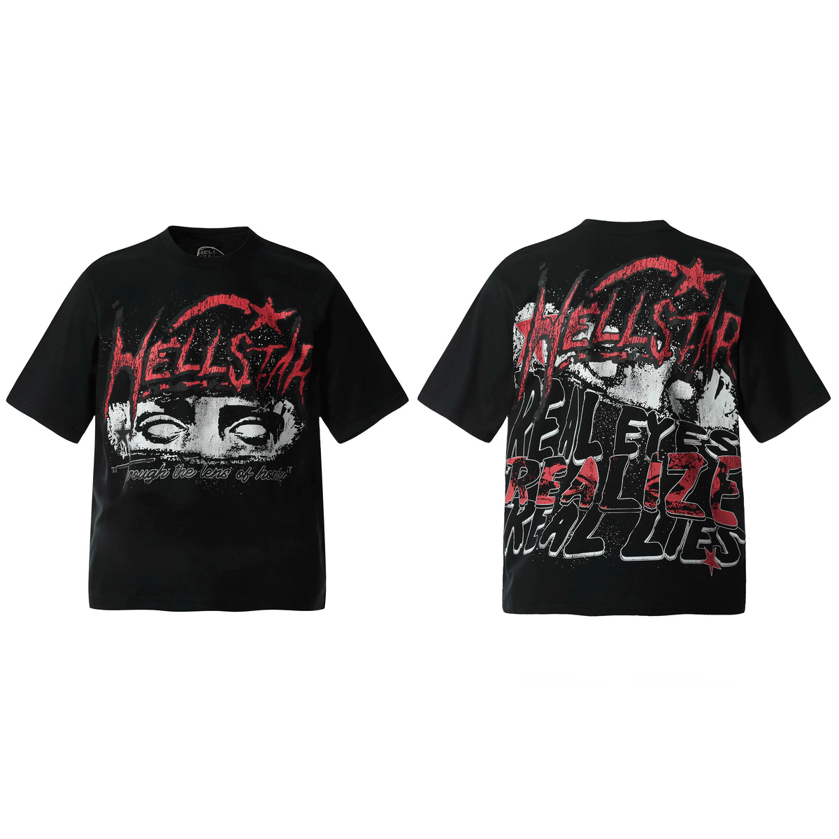Hellstar Style Vintage Wash Graphic Oversized T-Shirt - Black