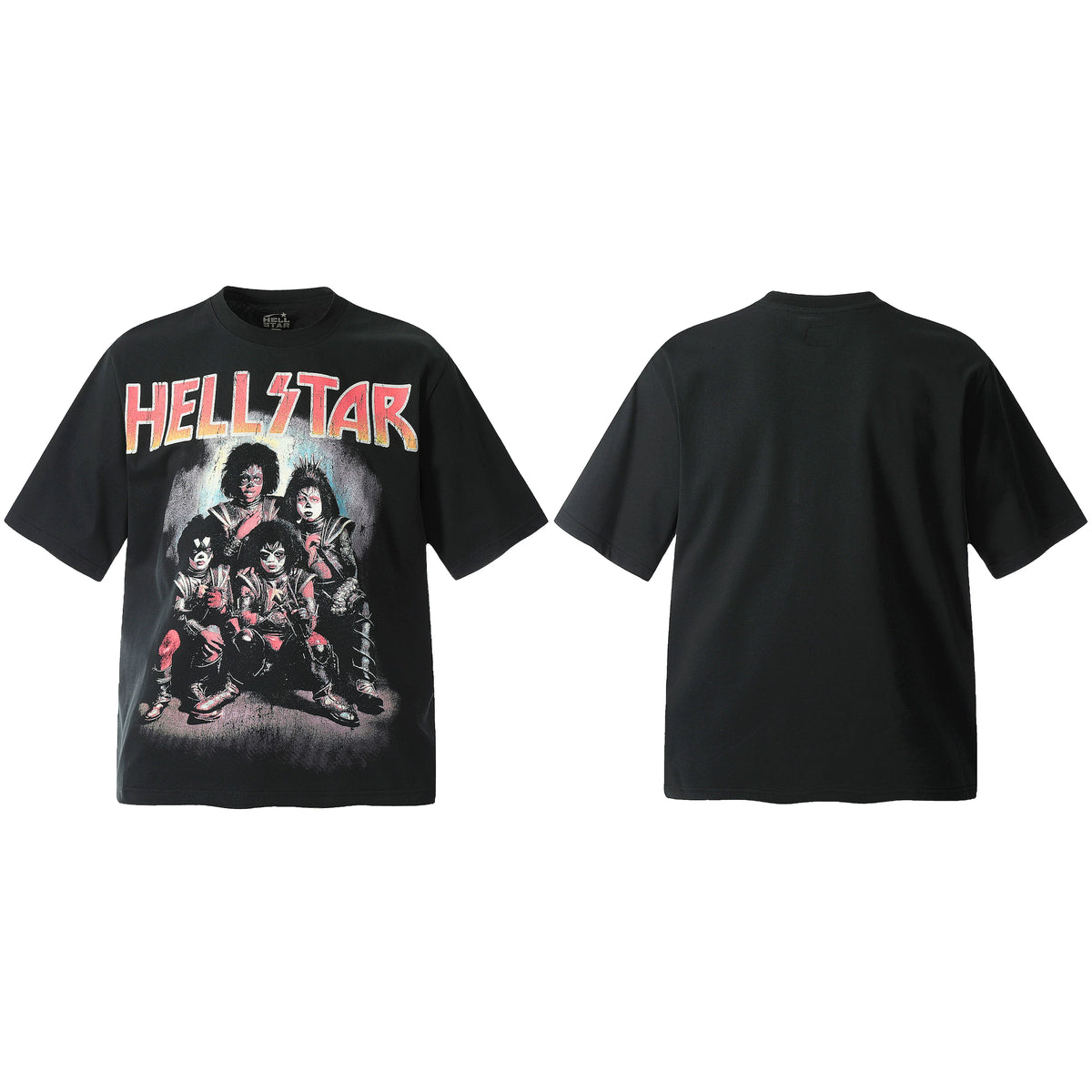 Hellstar Style Vintage Wash Graphic Oversized T-Shirt - Black