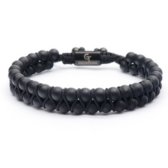 3 PIECE SET - BLACK ONYX Bracelets - The Strength Set