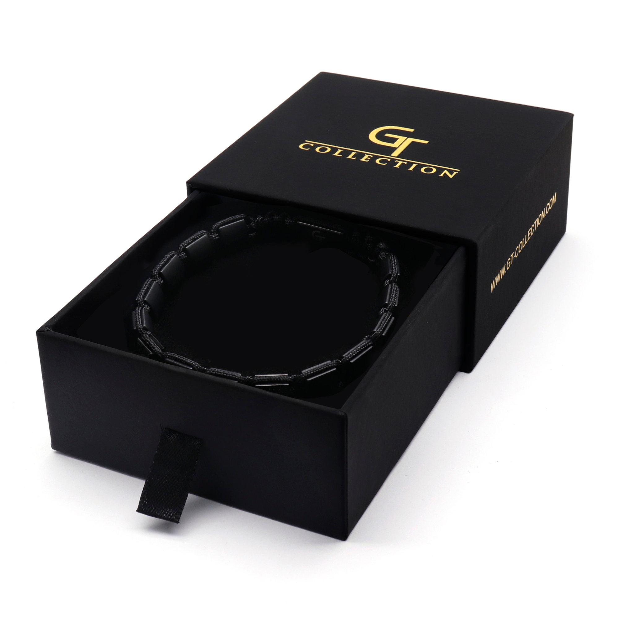 Men's BLACK ONYX Flat bead Bracelet