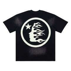 Hellstar Flame Face Star Graphic Heavyweight Washed T-Shirt