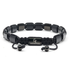 Men's BLACK ONYX Flat bead Bracelet