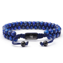Men's LAPIS LAZULI Double Bead Bracelet