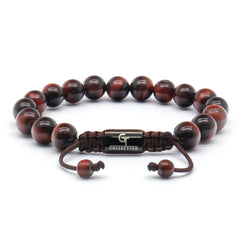 Men's RED TIGER EYE Beaded Bracelet