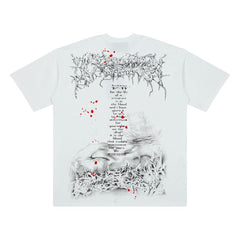 Hellstar Abstract Bleed Graphic T-Shirt (White / Red)
