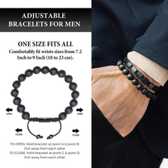 Men's BLACK ONYX Beaded Bracelet
